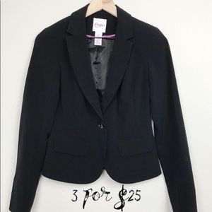 Candies Blazer Black One Button Women's Work Wear